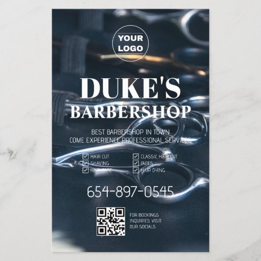Schwarz-Weiß-Flyer für Barbier  Flyer (Vorne)
