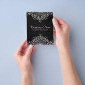 Schwarz-Weiß-Flyer mit Vintager Blütendekoration Flyer (Gruppe)