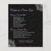 Schwarz-Weiß-Flyer mit Vintager Blütendekoration Flyer (Hinten)