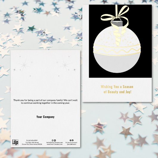 Schwarz-Weiß-Folie akzentuiert Business-Urlaubskar Folieneinladung