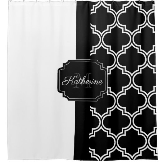 Schwarz-Weiß-Folie Duschvorhang (Vorderseite)