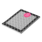 Schwarz-Weiß-Folie mit Monogramm Notizblock (Rotiert)