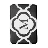 Schwarz-Weiß-Folie personalisierbares Monogramm Badematte (Vorderseite Vertikal)