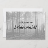 Schwarz-Weiß-Folklorewald Cottattcore Bridesmaid Karte (Vorderseite)