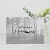 Schwarz-Weiß-Folklorewald Cottattcore Bridesmaid Karte (Stehend Vorderseite)