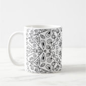 Schwarz-Weiß-Form-Herz-Muster Kaffeetasse (Links)