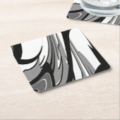 Schwarz-Weiß-Form Rechteckiger Pappuntersetzer (angewinkelt)