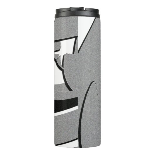 Schwarz-Weiß-Form Thermosbecher (Rückseite)