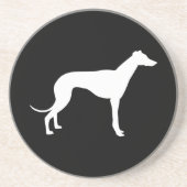 Schwarz-Weiß-Form von Windhund Untersetzer (Vorne)
