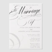 Schwarz-Weiß-Formelle, elegante Script-Typografie Pergament Einladungen (Vorderseite)