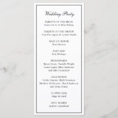 Schwarz-Weiß-formelle Mondgramm-Hochzeit Programm (Rückseite)