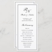 Schwarz-Weiß-formelle Mondgramm-Hochzeit Programm (Vorne/Hinten)