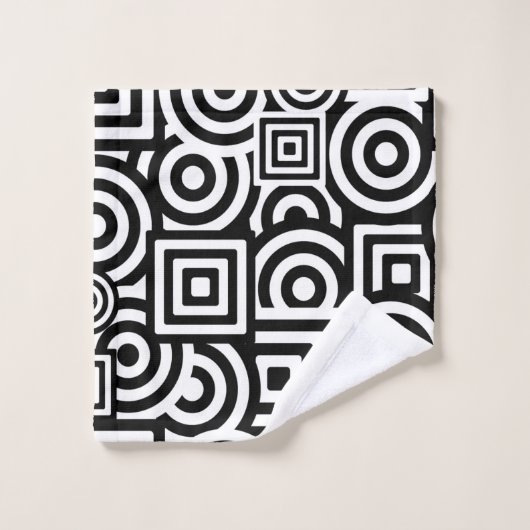 Schwarz-Weiß-Formen Cool Badhandtuch Set (Waschlappen)