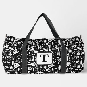 Schwarz-Weiß-Formen der 1950er Jahre Duffle Bag