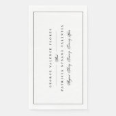 Schwarz-Weiß-Formkalligraphie Elegant Gerahmt Serviette (Vorderseite)