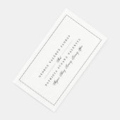 Schwarz-Weiß-Formkalligraphie Elegant Gerahmt Serviette (Ecke)