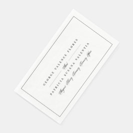 Schwarz-Weiß-Formkalligraphie Elegant Gerahmt Serviette