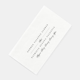 Schwarz-Weiß-Formkalligraphie Elegante Hochzeit Serviette