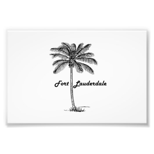 Schwarz-Weiß-Fort Lauderdale & Palm Design Fotodruck (Vorne)