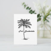 Schwarz-Weiß-Fort Lauderdale & Palm-Design Postkarte (Stehend Vorderseite)