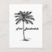 Schwarz-Weiß-Fort Lauderdale & Palm-Design Postkarte (Vorderseite)