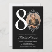 Schwarz-Weiß-Foto 80. Geburtstag Einladung (Vorderseite)