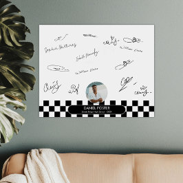 Schwarz-Weiß-Foto Abschluss Signature-Plakat Fotodruck