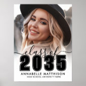 Schwarz-Weiß-Foto-Abschlussfeier-Schild Poster (Vorne)