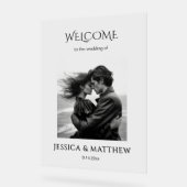 Schwarz-Weiß-Foto Akryllische Hochzeitszeichen Acrylschild (Winkel)