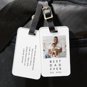 Schwarz-Weiß-Foto Best Dad Ever nach Maß Gepäckanhänger