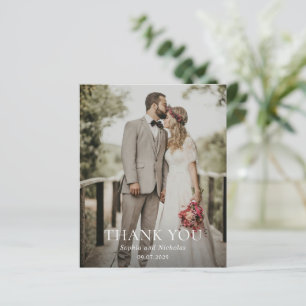 Schwarz-Weiß-Foto Budget-Hochzeit Danke
