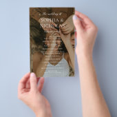 Schwarz-Weiß-Foto Budget-Hochzeitsprogramm Flyer (Handgriff)