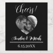 Schwarz-Weiß-Foto-Cheers Weinetikett (Einzelnes Label)