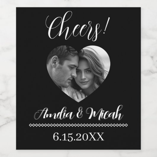 Schwarz-Weiß-Foto-Cheers Weinetikett (Einzelnes Label)