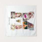 Schwarz-weiß-Foto-Collage mit Buchstabe M Wandteppich (Vorderseite (Horizontal))