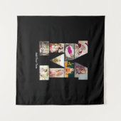 Schwarz-weiß-Foto-Collage mit Buchstabe M Wandteppich (Vorderseite (Horizontal))