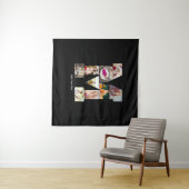 Schwarz-weiß-Foto-Collage mit Buchstabe M Wandteppich (Beispiel (Horizontal))