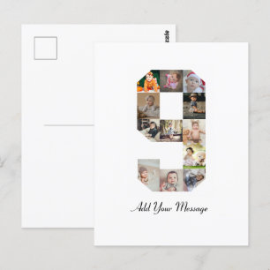 Schwarz-Weiß-Foto-Collage Nummer 9 Postkarte