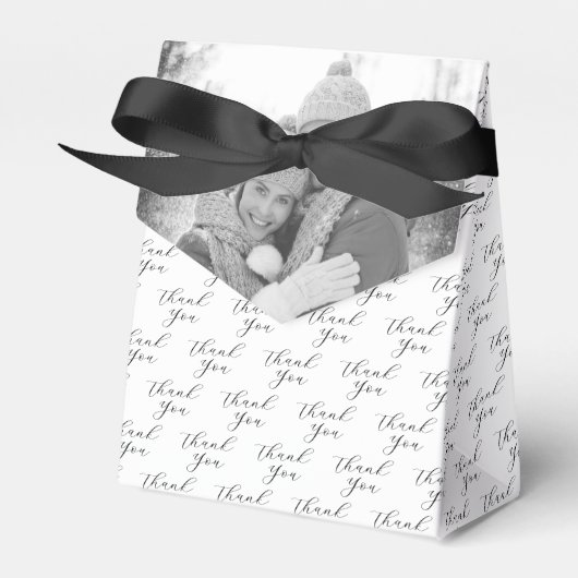Schwarz-Weiß-Foto | Danke Hochzeit Geschenkschachtel (Vorderseite)