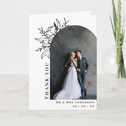 Schwarz-Weiß-Foto Dankeskarte (Vorderseite)