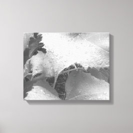 Schwarz-Weiß-Foto der Blätter "Nasse und Zauber" Leinwanddruck