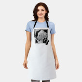 Schwarz-Weiß-Foto der Mama Niedlicher Hunde Schürze (Getragen)