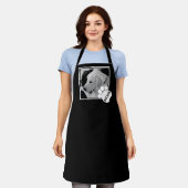 Schwarz-Weiß-Foto der Mama Niedlicher Hunde Schürze (Getragen)