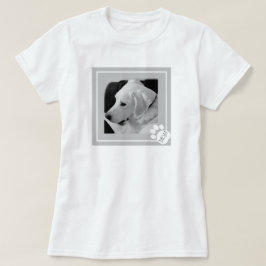 Schwarz-Weiß-Foto der Mama Niedlicher Hunde T-Shirt
