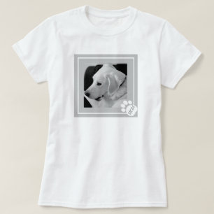 Schwarz-Weiß-Foto der Mama Niedlicher Hunde T-Shirt