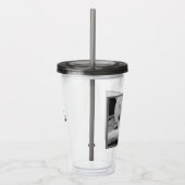 Schwarz-Weiß-Foto der Niedlichen Hundsruhe mit Vat Acryltrinkbecher (Rechts)