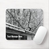 Schwarz-Weiß-Foto der rustikalen Winterlandschaft Mousepad (Mit Mouse)
