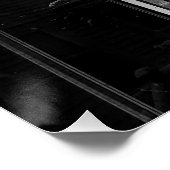 Schwarz-Weiß-Foto der rustikalen Winterlandschaft Poster (Ecke)