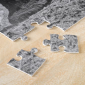 Schwarz-Weiß-Foto des Babyelefanten in einem See, Puzzle (Seite)