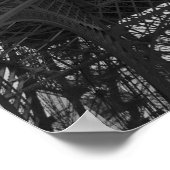 Schwarz-Weiß-Foto des Eiffelturms Poster (Ecke)